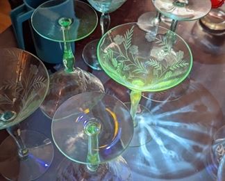 Uranium Depression Wine Glasses 