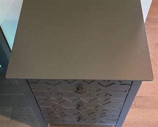 Bedside Table with Lattice Detailing - 2 Available. Each Measures 18" W x 15" D x 24" H. Photo 2 of 2.