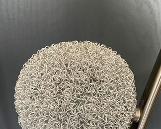 Arched Metal Lamps with Wire Mesh Globes. Large Measures 62" H; Small 30" H. Photo 3 of 3.