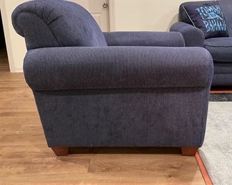 Blue Upholstered Club Chair. Measures 40" x 40." Photo 2 of 3.