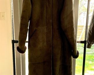 Vintage Moss Green Shearling Coat. Photo 1 of 2.