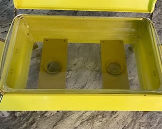 Vintage Anchor Hocking-Style Atomic Yellow Double Wide Chafing Dish w/Candle Heat. Photo 3 of 3.