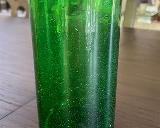 Set of 9 Green Glass Water Glasses. Photo 2 of 2.