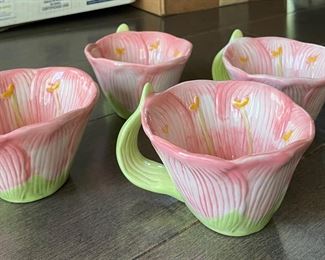 Brand New Set of 4 Nanette Vacher for Ambiance Collections Lily Tea Cups. Photo 2 of 3.