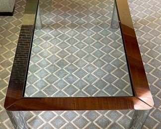 Glass And Chrome Cocktail Table. Measures 36" x 53" x 14" H. Photo 2 of 3.