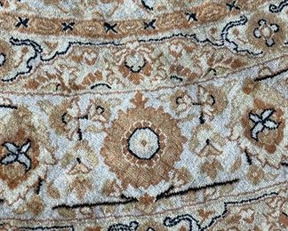 Wool & Silk Round Persian Rug. Measures 60" D. Photo 2 of 3.