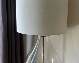Glass Table Lamp. Measures 38" H.