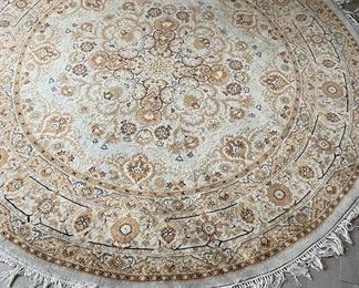 Wool & Silk Round Persian Rug. Measures 60" D. Photo 1 of 3.