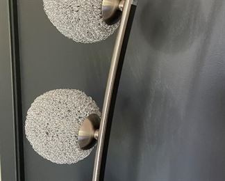Arched Metal Lamps with Wire Mesh Globes. Large Measures 62" H; Small 30" H. Photo 2 of 3.