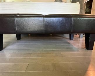Leather Upholstered Bench with Reversible Tray Toppers. Measures Approximately 48" W x 18" D x 18" H. Photo 1 of 3.