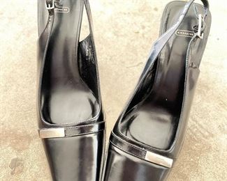 Coach Black Leather Kitten Heals. Size 7.5. Photo 1 of 2.
