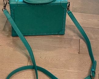 Vintage Teal Area x Bertoni Green Box Handbag. Photo 1 of 2.