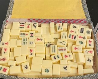 132 Bakelite Mahjong Tiles.