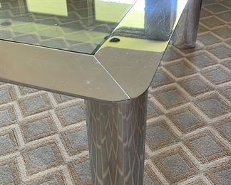 Glass And Chrome Cocktail Table. Measures 36" x 53" x 14" H. Photo 3 of 3.