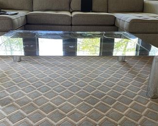 Glass And Chrome Cocktail Table. Measures 36" x 53" x 14" H. Photo 1 of 3.