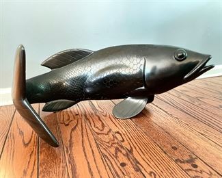 Hattakitkosol Somachi Bronze Koi Fish. Signed & Numbered 31/1000. Measures 24" L x 12" W. Photo 1 of 2.