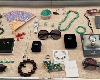 Jewelry Including Jade Necklace, Bracelet & Earrings.