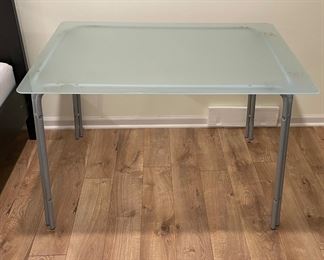 Metal Desk with Frosted Glass Top. Photo 2 of 2.