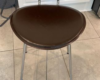 Set of 3 Leather Counter Stools. Photo 2 of 3.