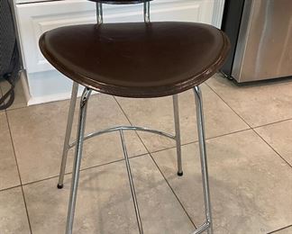 Set of 3 Leather Counter Stools. Photo 1 of 3.