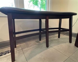 Bistro Table & Chair / Bench Set. Table Needs Refinishing or Painting. Photo 2 of 3.