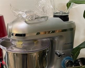 Nurxiovo 3 in 1 Stand Mixer Commercial Multifunctional Food Electric Kitchen Mixer 850W Tilt-Head Dough Machine with 6-1/2 Qt Stainless Steel Bowl, Hook, Whisk, Beater, Meat Blender and Juicer. Photo 1 of 2.