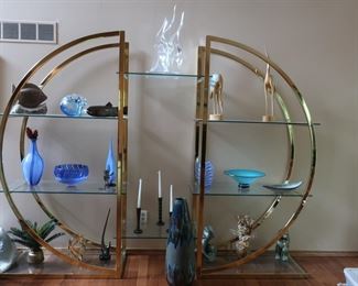 large brass  and  glass display unit