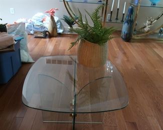 square  beveled  glass  lamp  table