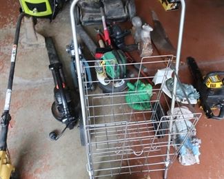 garage -edger , blower and  yard  tools