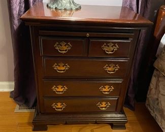 #4	chest	Kincad cherry mountain bed side table with 4 drawers and slide out tray 26x16x32	 $300.00 			
#5	chest	Kincad cherry mountain bed side table with 4 drawers and slide out tray 26x16x32	 $300.00 			
