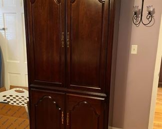 #3	Kincaid Tv Armoire with 4 doors 39x20x80 tv open 36 2 shelves in base 	 $200.00 			
