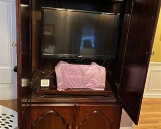 #3	Kincaid Tv Armoire with 4 doors 39x20x80 tv open 36 2 shelves in base 	 $200.00 			
