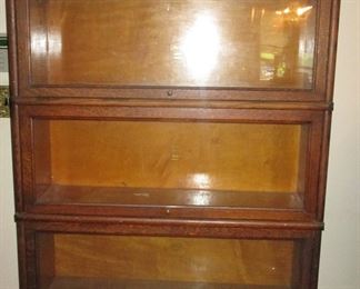 Antique oak barrister bookcase.  Beautiful unit in fine condition.