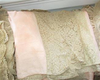 Closeup of some vintage lace pieces