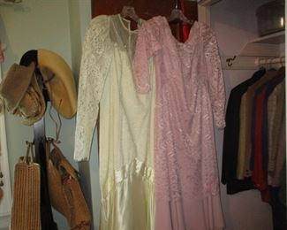Vintage straw - fancy pink and vintage evening wear
