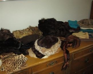 Vintage hats, boas, stone martins and gloves