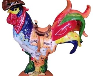 Westland Giftware Poultry in Motion "Western Omelet Rooster "Sharon Neuhaus 16215- This colorful ceramic rooster designed by. Artist Sharon Neuhaus would add a great Western touch to your kitchen! 