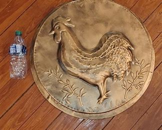Large metal 3D type rooster wall hanging
