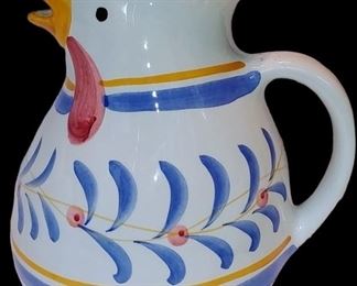 Ceramic Rooster Pitcher Hand Painted Made in Italy / Chicken / Main Course 