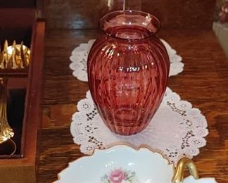 Small cranberry vase