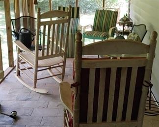 Rocking chairs and other goodies on the back porch