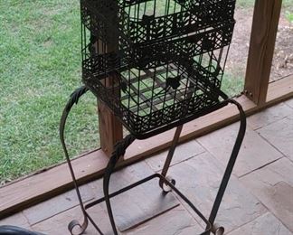 Wire bird cage and stand