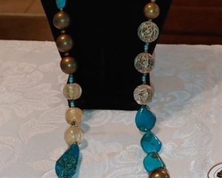 Vintage Lucite & Glass Necklace