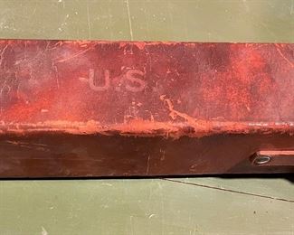 Vintage US Alidade Brass Open Sight W/Leather Case, very rare!