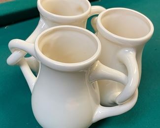 Rare! Inter winding porcelain pitchers! 