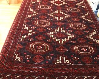76”x48” Dark Red and Blue believed to be Afghanistan