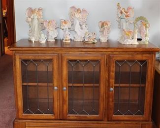 Curio Cabinet Credenza, Angel Figurines