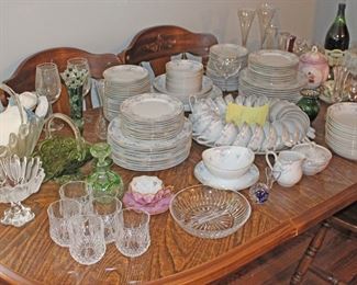 Overview Of Glassware, China on Table