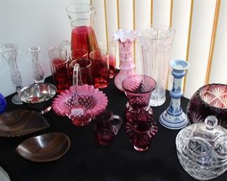Ruby Glass, Vases, Rose Bowl