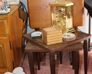 TV Tables, Dog Figurine, Clock, Small Tables